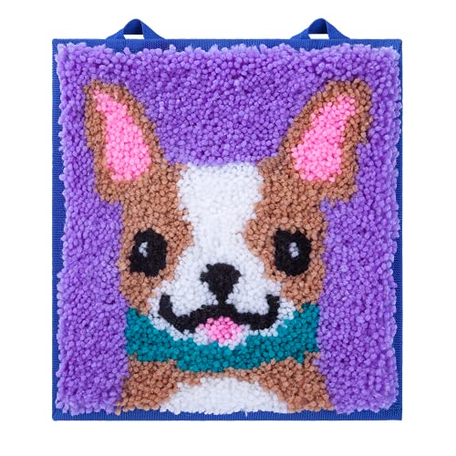 LatchKits – Puppy Latch Hook Kit – Easy-to-Learn Craft Project – No Sewing Or Cutting – for Ages 6+, Canvas, Multi