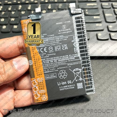 Image of BP4K Battery for Xiaomi Redmi Note 12 Pro (22101316C, 22101316I, 23013RK75C, 22101316G) with 1 Year Warranty. [5000mAh Capacity] (Frosted Blue)