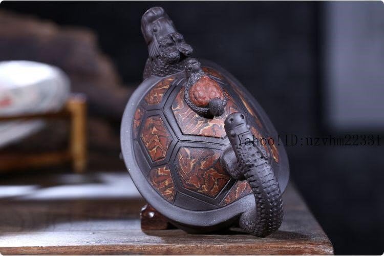 紫砂茶壷 中国宜興製 竜亀壺