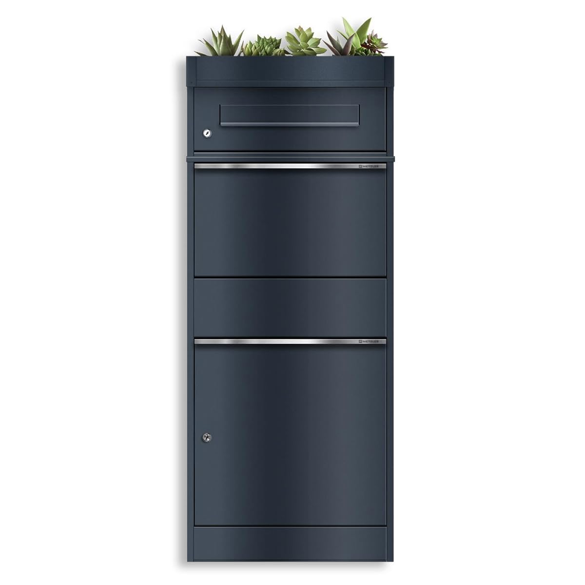 Metzler boîte à Colis avec Toit végétal – Grand modèle extérieur RAL 7016 Anthracite, Inoxydable et Robuste – réception sans Contact – Modèle Bispo