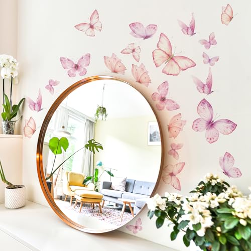 Vinilos Decorativos de Mariposas Acuarela Rosa para Pared miniatura 4
