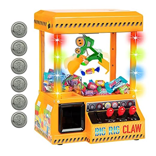 Bundaloo Big Rig Claw Machine Arcade Game - Miniature Candy Grabber for Kids - Electronic Prize Mini Toys Dispenser with Sound - Cool & Fun Party Game for Children (with Lights & Volume Control)