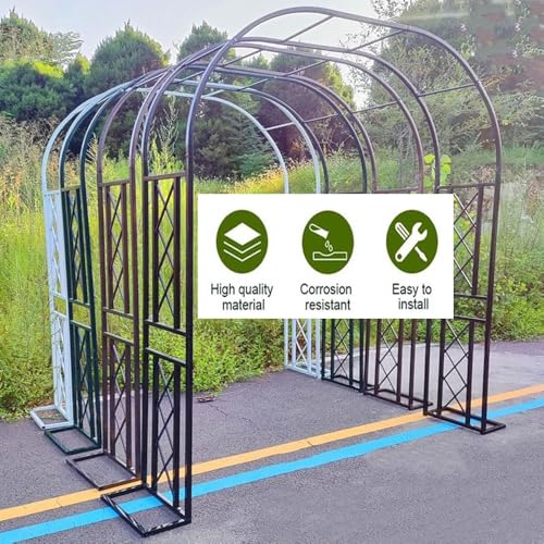 Arche de jardin rigide en métal vert de grande dimension