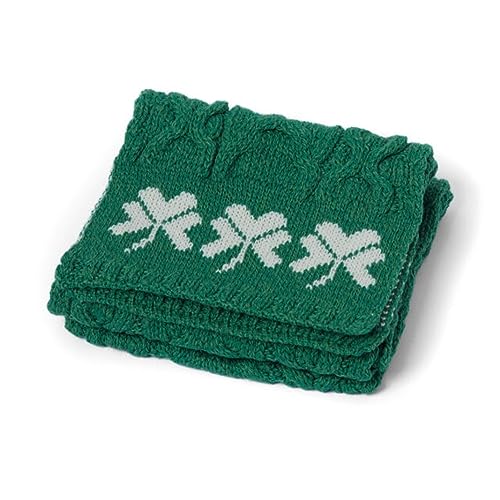 Shamrock Wool Scarf, 100% Merino Wool, Aran Knit Pattern, Made in Ireland2