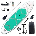 Aqua Plus 6inches Thick Inflatable SUP for All Skill Levels Stand Up Paddle Board,Paddle,Pump,ISUP Travel Backpack, Leash,Shoulder Strap,Youth,Adult Inflatable Paddle Board