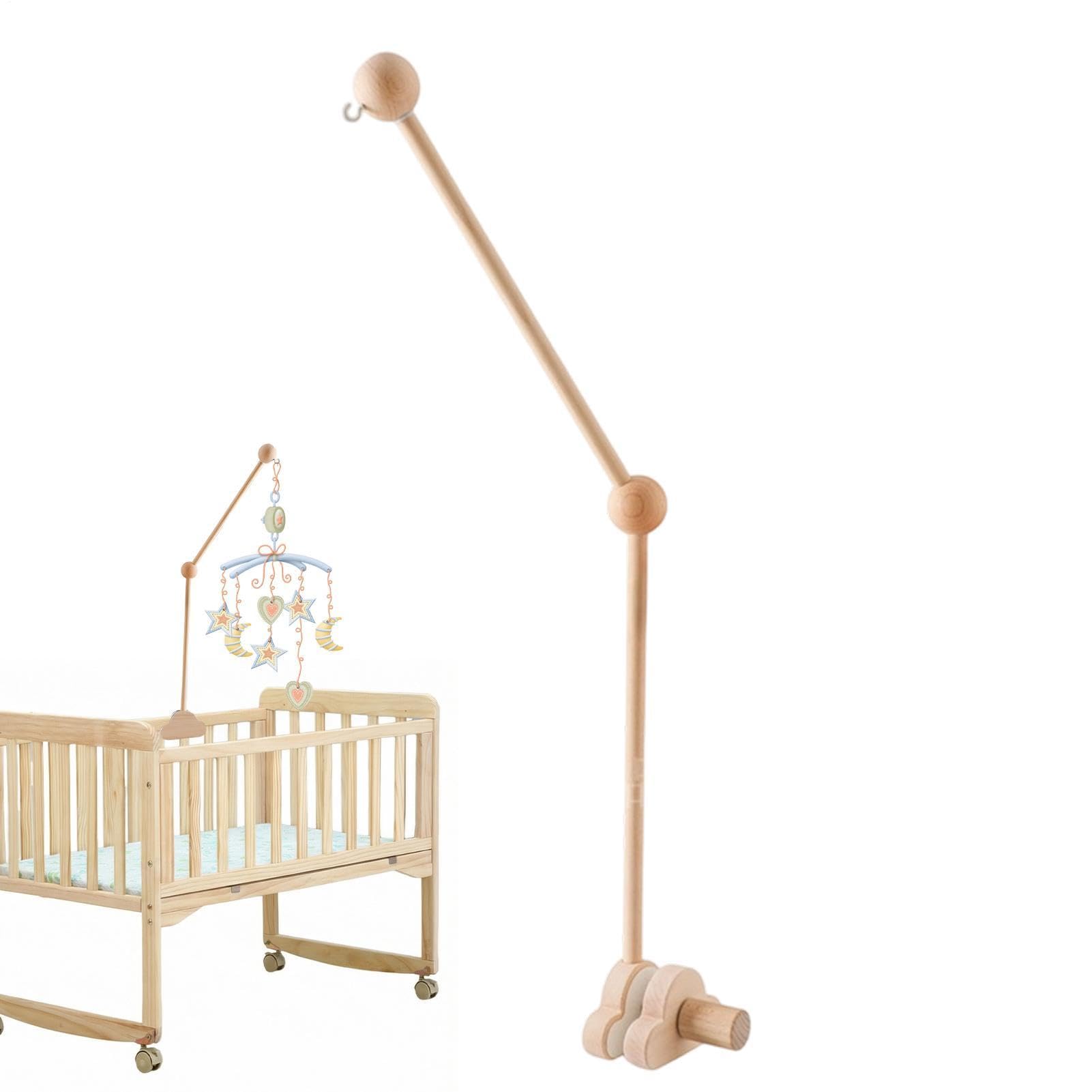 Mobile Arm for Crib - Wooden Bassinet Attachment,Adjustable Height Detachable Crib Mobile Holder | for Travel Stroller Home Kindergarten Bedroom Young Children Boys Girls