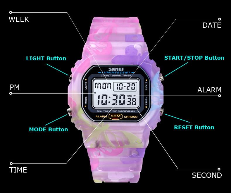 VIGOROSO Digital Watch for Women, Mens Digital Watch Men Waterproof Watches for Men Womens Watch4