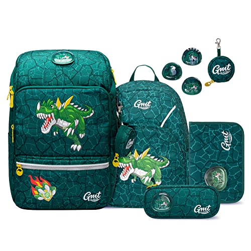 GMT for Kids Schulranzen Set 6-teilig Ergonomische Ultraleichte Schultasche...