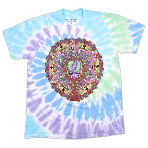 T-shirt Vintage en Coton Bio avec Motif Mandala Celtique et Teinture Tie Dye