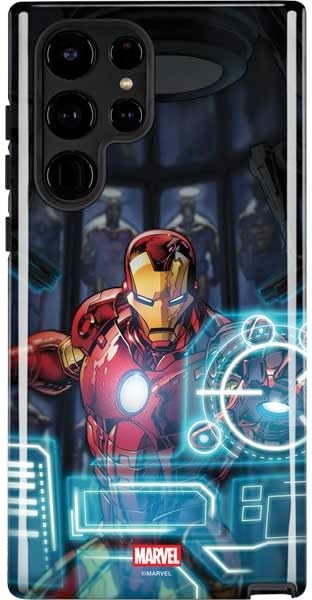 Skinit Pro Phone Case Compatible with Galaxy S22 Ultra - Officially Licensed Marvel Iron Man Repulsor Blast Design