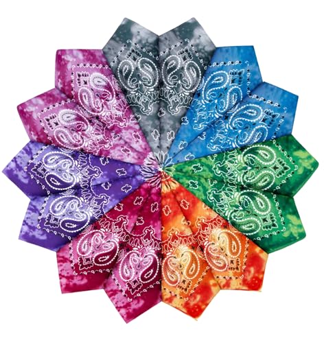 Ysense 122-6 14 Pieces Bandanas Paisley Print Novelty Headband Cowboy Headwraps Scarfs Hair Head Bandana cover