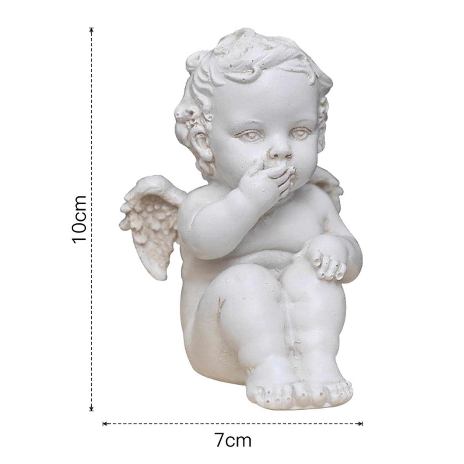 Ornament Art Sculpture Statue Antiques Collectables, 2X Adorable Estatua de ángel de querubín en Miniatura y decoración de la Mesa de estantes al Aire Libre