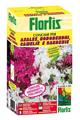 Flortis 1110144 Concime Organo, Azalee, Rododendri, Camelie e Gardenie, 1000 g, 7.5x13.5x24 cm