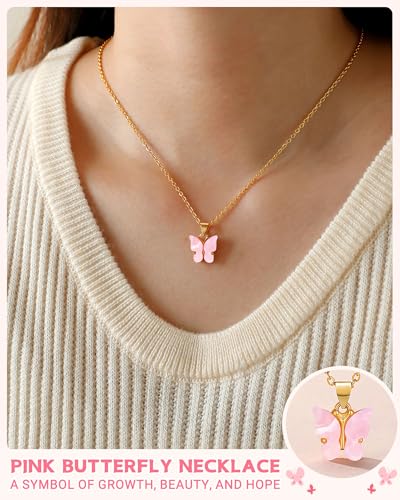 Beautiful Butterfly Necklace Gifts – Jewelry for Granddaughter, Daughter, Niece, Sisters from Mom or Grandma for Birthday, Christmas, Valentines2