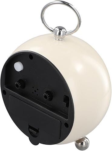 Miniatura 6 de Reloj despertador vintage de metal de mesa de 3.5 pulgadas colgante para anillo de noche despertador simple silencioso sin tictac con luz nocturna,