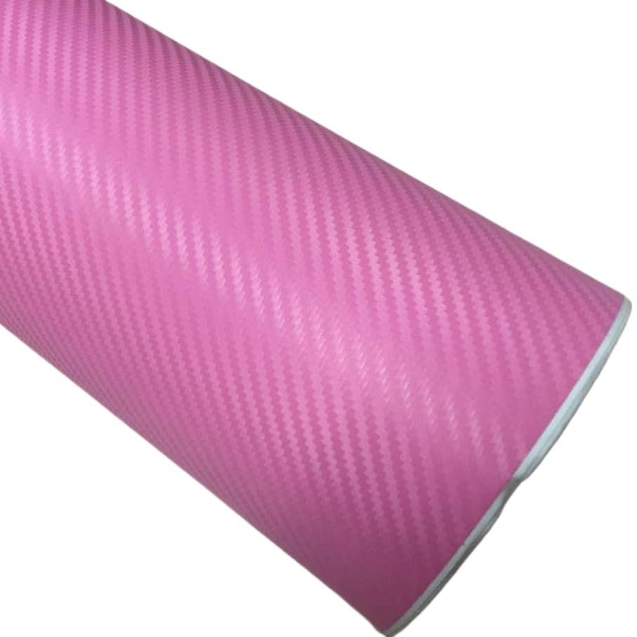 Carbon Fiber Vinyl Self Adhesive Wrap Decal Sheet, Multicolor, 30cm x (127-800) cm(Pink,30CM X 300CM)