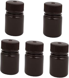 New Lon0167 5pcs Screw Featured Cap Cover 30ml reliable efficacy Round Liquid Storage Vial Reagent Bottle Brown(id:e1c 44 2b d08)