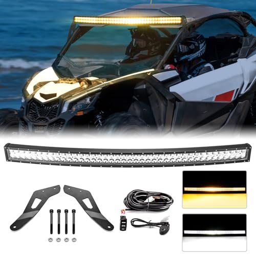 WeiSen 52 Amber & White Light Bar Kit Fit Can Am Maverick X3 Max 2017-2025