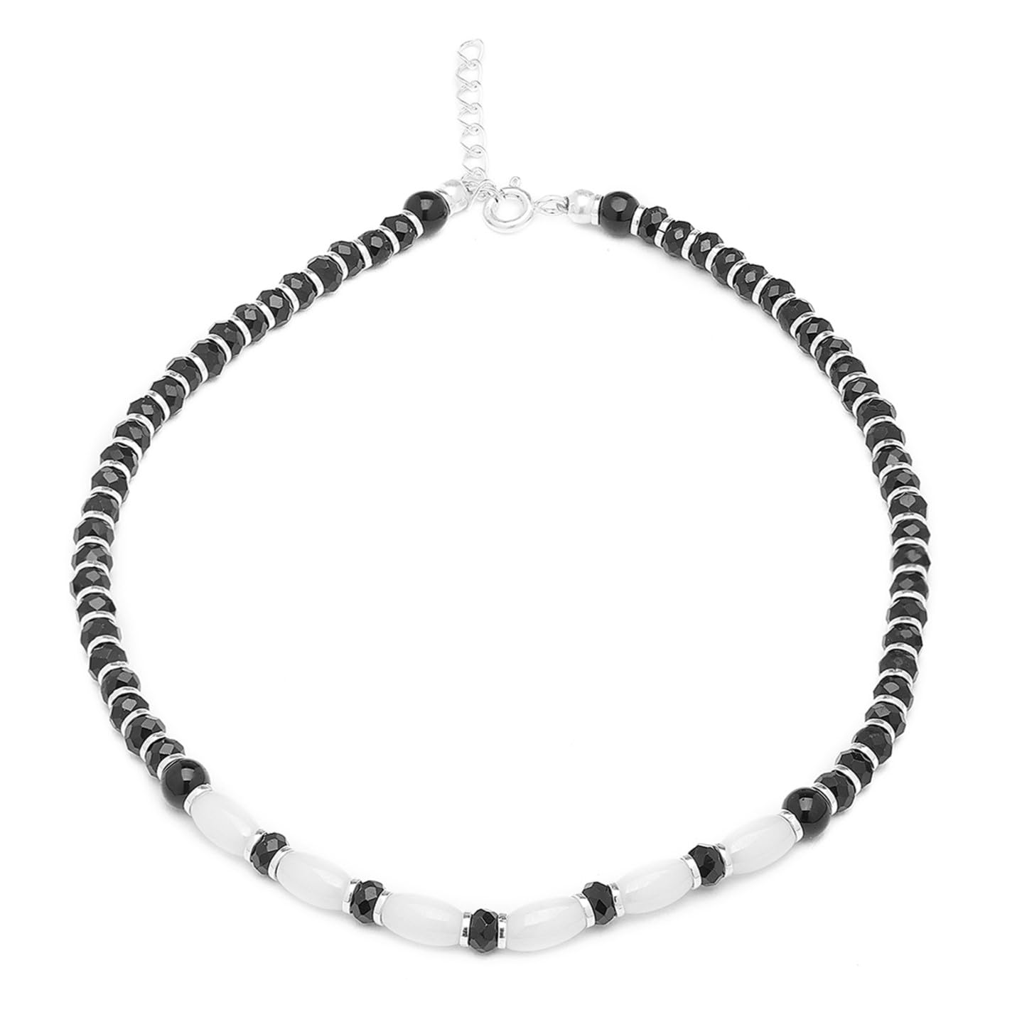 ZAVYA 925 Sterling Silver White and Black Rhodium Plated Beaded Adjustable Anklet (Single) | Gift for Women & Girls | With Certificate of Authenticity & 925 Hallmark (B0BJ2PP1GG) Amazon Price History, Amazon Price Tracker