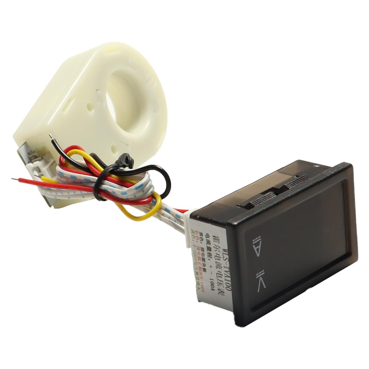 Misuratore di tensione e amperometro CC, misuratore di tensione e corrente a doppio display CC 5-100V 100A con trasformatore con sensore a effetto Hall