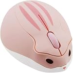 2.4GHz sans fil Mouse hamster de forme moins Noice Portable Mobile Optique 1200DPI USB Souris sans fil pour PC Carnet de notes pour ordinateur portable MacBook Jeux Enfants Filles Hommes Femmes Adultes Cadeau (Pink)