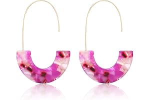 Magenta Hoop Earrings: Tortoiseshell Statement Earrings for Modern Women