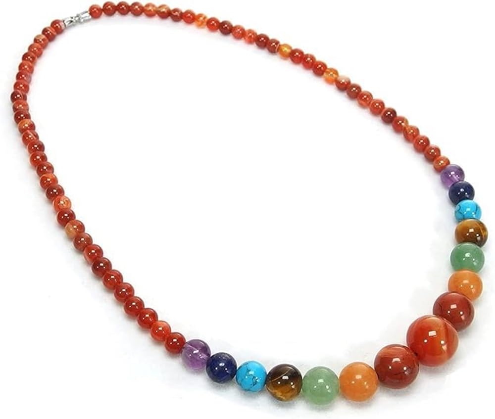 Handcrafted Natural 7 Chakra Beads Necklace Set in Red Aventurine Crystal Necklace for Women and Girls Ideal for Reiki Healing and Crystal Healing-image-44