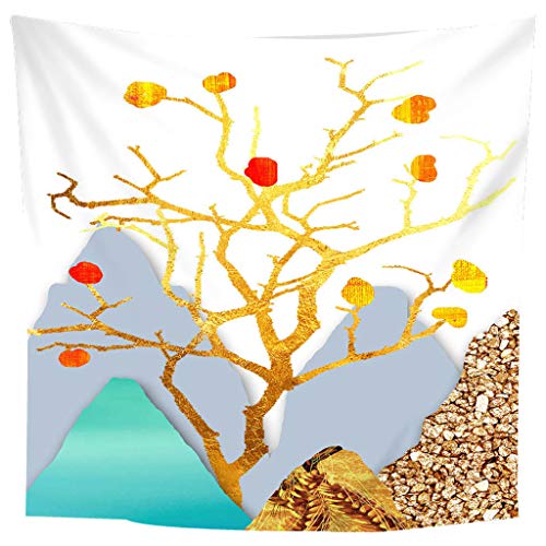 DBromanticArt Berg Baum Wandteppich Abstrakte Kunst Wandbehang Psychedelisch Natur Landschaft Tapisserie Zuhause Decoration für Schlafzimmer Wohnzimmer, 150x100cm Cover