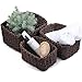 ipow Cestini Portaoggetti Organizer Scatole Custodia Cestino di Carta Intrecciata Scatole di Immagazzinaggio Impilabile Contenitori per Asciugamano Ripiani Cameretta Decor Set di 3 (Marrone noce)