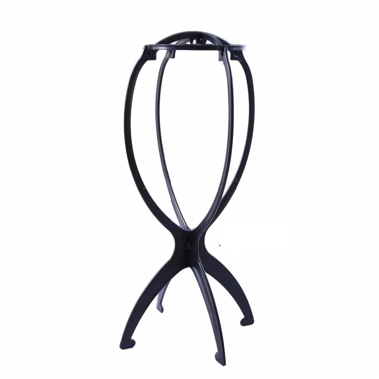 FDzkrtvm Plastic Folding Wig Stand, Wig Stands 4 Pcs Plastic 17x34cm Multicolor Portable Folding For Wigs(Black)
