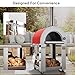 Empava Pizza Oven with Open Shelf and Wheels for Outdoor Kitchen, Wood Fire for Grill & Camping Backyard Party in Stainless Steel, 38.6Inch, Italian Red