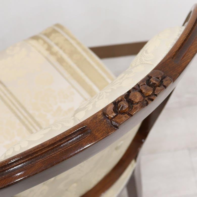 ダイニングチェア ベージュ 猫脚 イタリア 木製 イタリア ダイニング