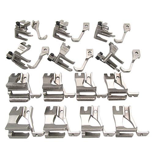 CKPSMS Marca -# KP-19075-14 14SET Tubería simple y doble y con guía pie compatible con JUKI DU-141 DU-1181 CONSEW 205RB+ Cover