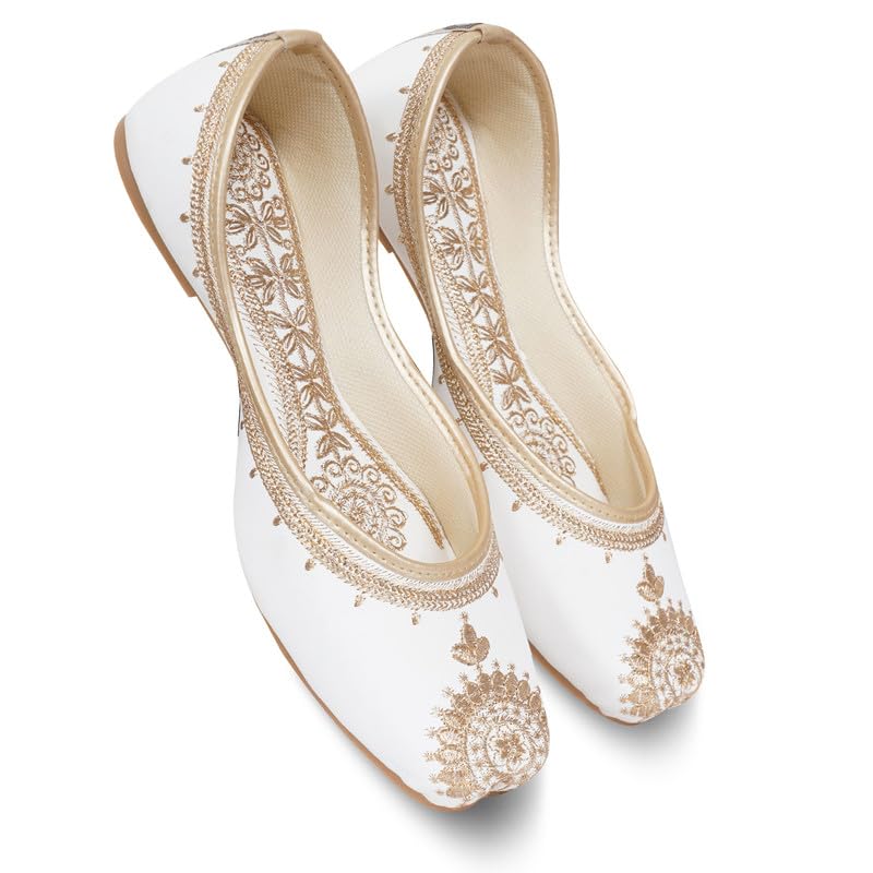 Image of DFR Women Juti | Embroidered Rajasthani Mojari Girls Shoe