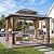 GAOMON 10'x12' Hardtop Gazebo, Outdoor Polycarbonate Double Roof Canopy, Aluminum Frame Permanent Pavilion with Curtains and Netting, Sunshade for Garden, Patio, Lawns (10x12ft)