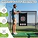 Silipull Golf Cage Net with Simulator Impact Screen Heavy Steel Frame with 2 Net Side Barriers HD Blank Impact Screen and Target Cloth Golf Simulators Enclosure for Home Indoor Outdoor(10 x 7 ft)