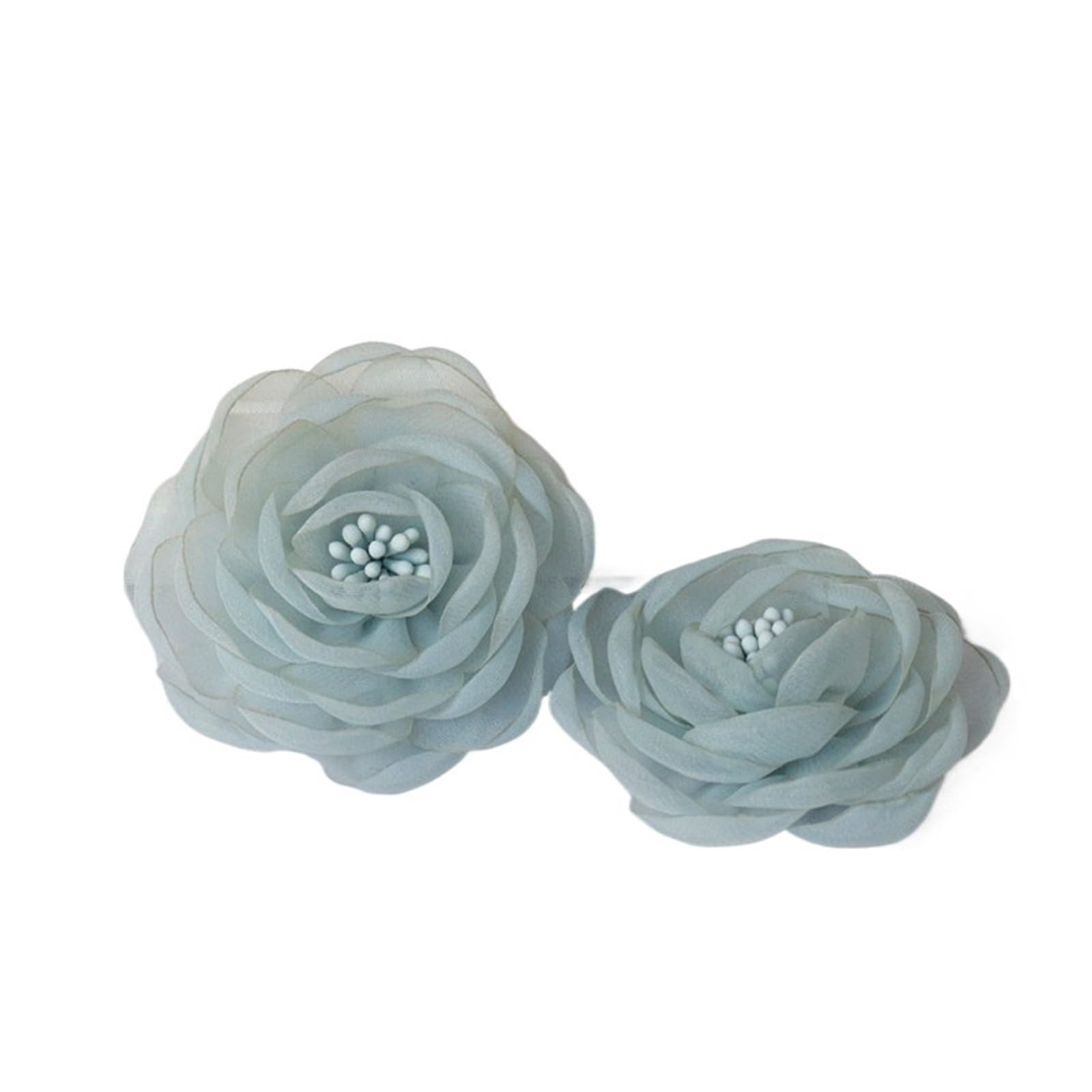Fiori Di Stoffa 50 pezzi 5, cm 3D chiffon tessuto anima artificiale fiore rosa for abito da sposa cappelli decorazione fai te cucito fai da te decorazione per matrimoni(Blue)