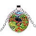 Produktbild Halskette mit Anhänger, schwarze Katze im Garten, tibetisches Silber, Cabochon, Glas, Anhänger