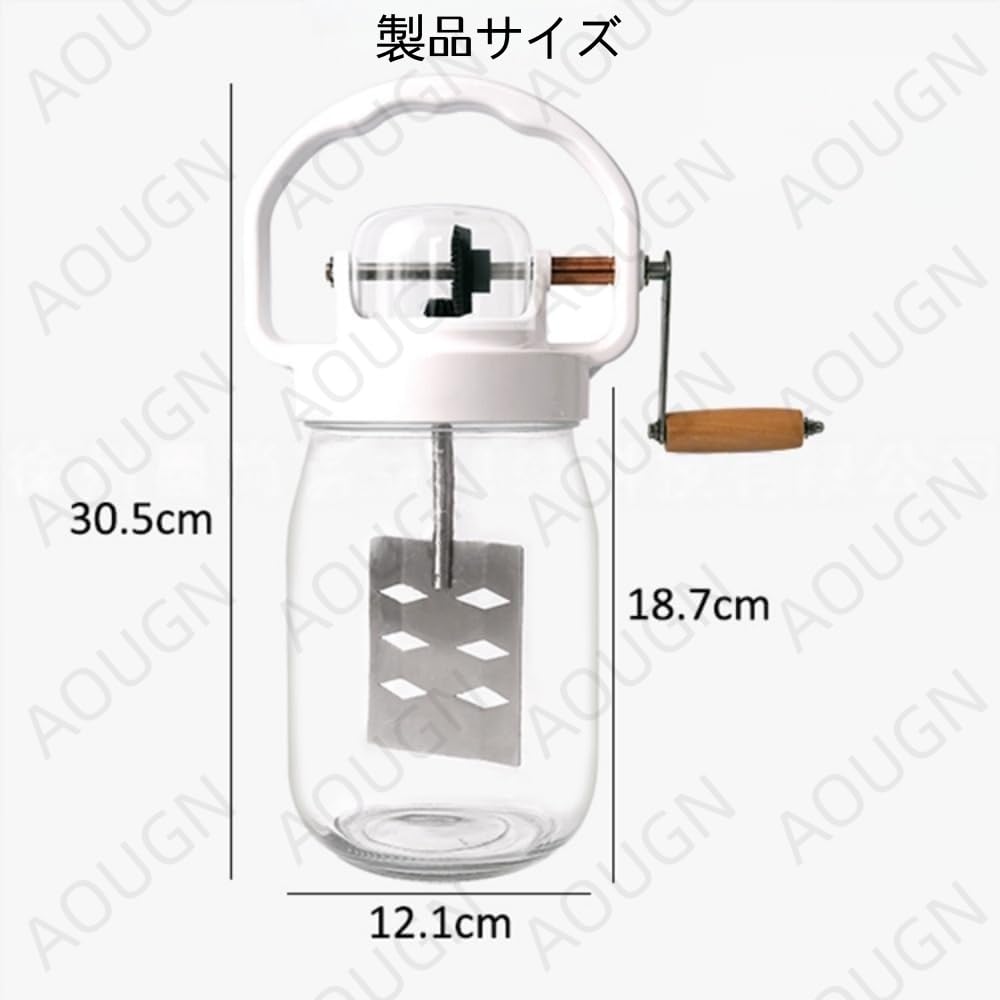 Amazon｜AOUGN 手動バターチャーナー 、1.5L、ハンドクランクバター