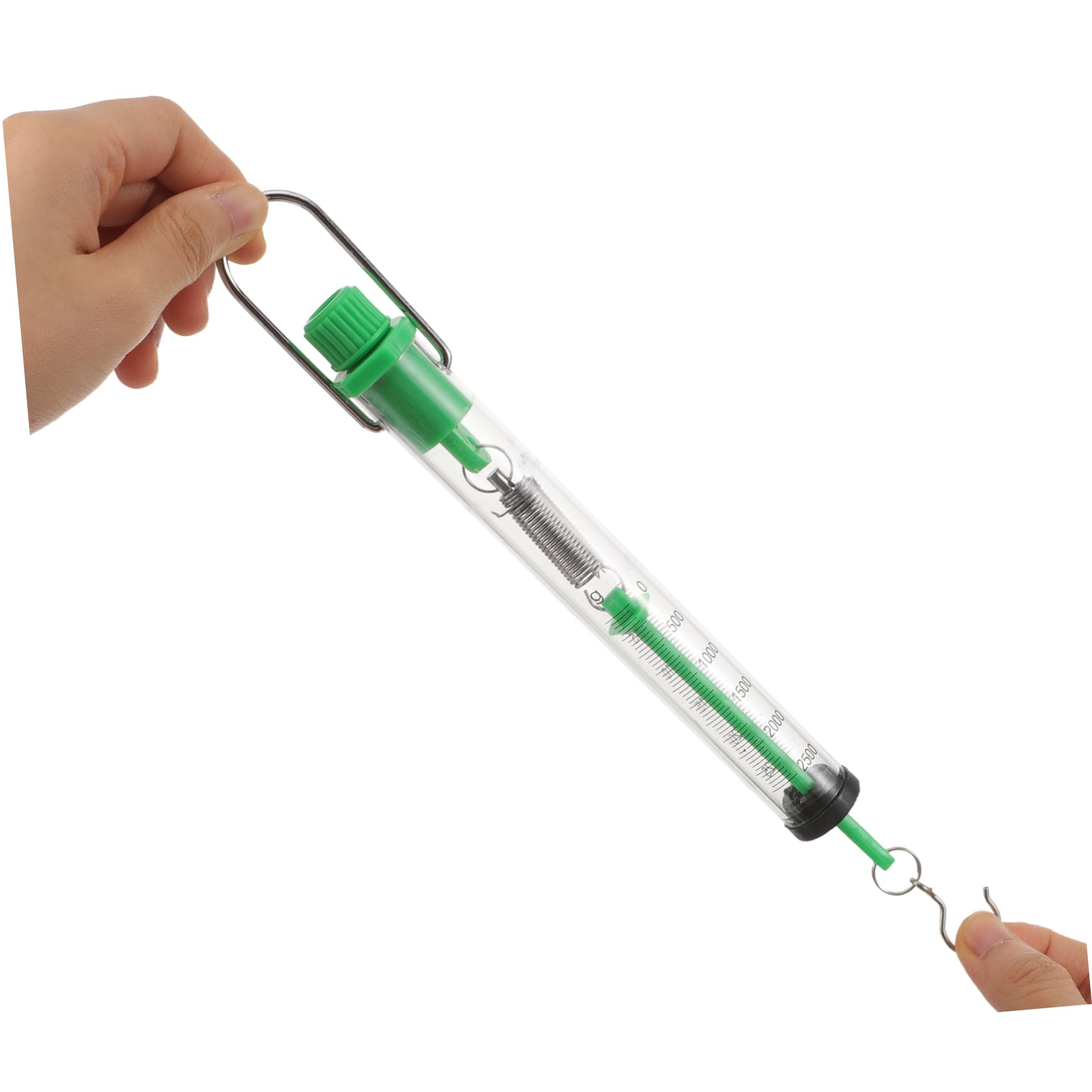 MAGICLULU Federwaage mit Haken und Aufhängeöse 2 Stück mit 25n Kapazität Kraftdynamometer Zufällige Farbe aus Kunststoff Mechanische Federwaage für Physikunterricht im Klassenzimmer