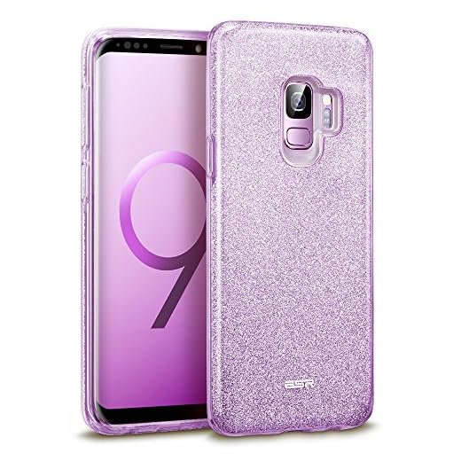 Funda Samsung S9, ESR Funda Galaxy S9 Blindada Brillante[Protección a Bordes y Cámara] [Compatible con Carga Inalámbrica] Suave TPU Exterior + Plástico Duro Interior para Samsung Galaxy S9 de 5,8"-Púrpura