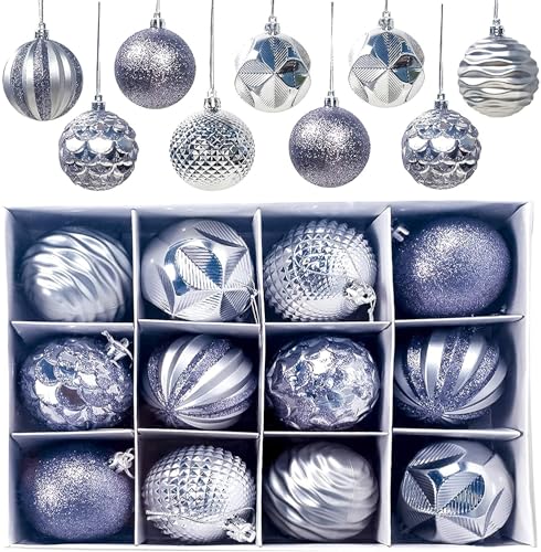 FlyHigh 12er Set edle Weihnachtskugeln Ø 6cm Weihnachtsbaum Kugeln...