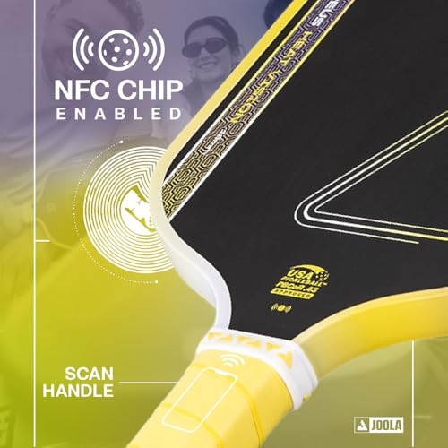 Image of JOOLA SCORPEUS Heat Vision 16mm Pickleball Paddle - Standard Shape - Textured Carbon Fiber Surface for Spin - SK Film for Reduced Vibration - USAP Approved - NFC Chip Enabled