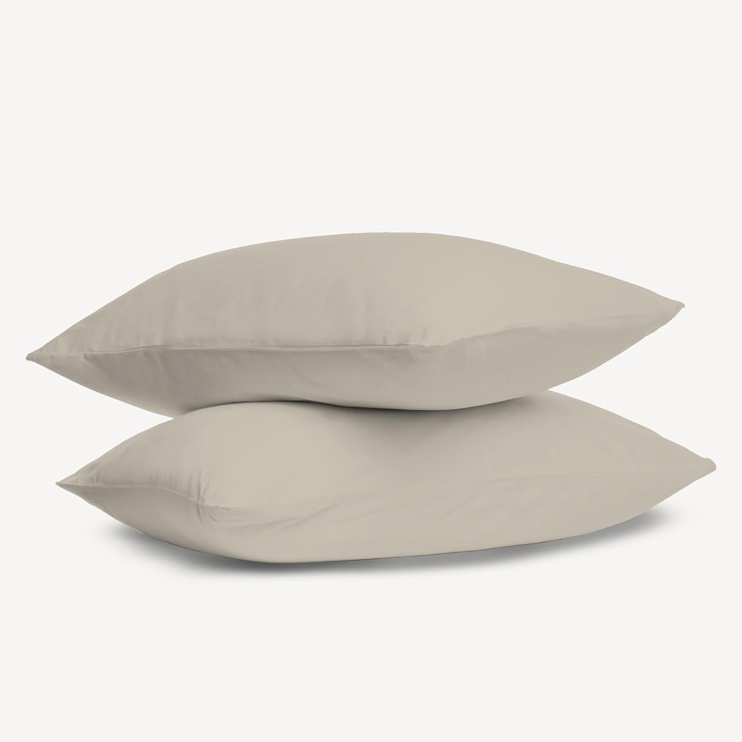 100 Cotton Beige Pillowcase Set Standard Size, 2Pc Organic