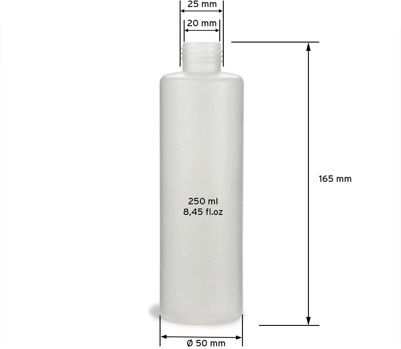 Octopus 10 Plastikflaschen 250 ml, rund mit roten Spritzverschlüssen (leer)