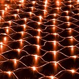 QUALISS 単品 電源別売 イルミネーション LED ネット ライト 160球 オレンジ 屋外 使用可 防滴 防滴 防雨 対応 電飾 クリスマス イベント