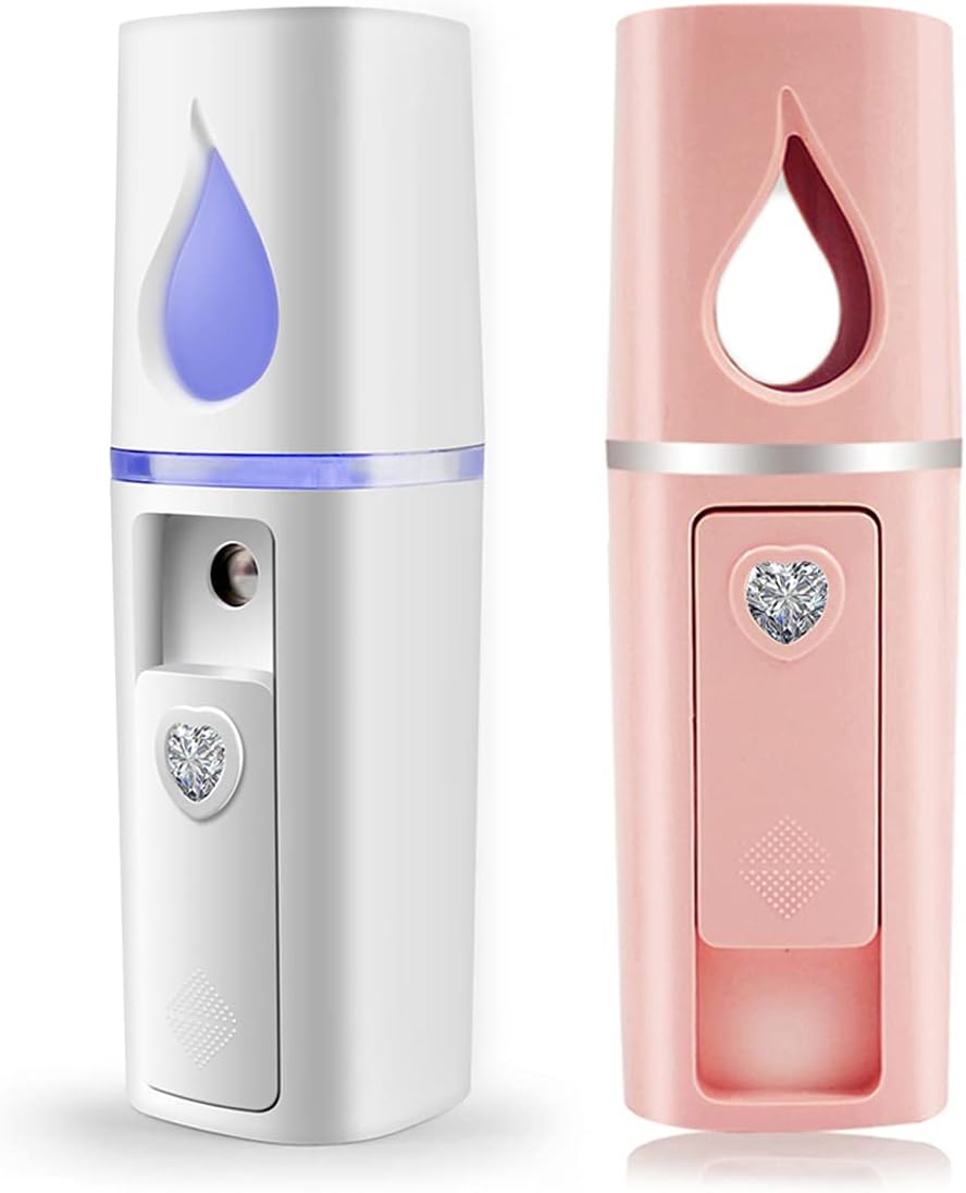 Portable Nano Facial Mister Mini Facial Steamer Atomization Eyelash Extensions with Mirror & 20ml Visual Water Tank (2 Packs) Portable Nano Facial Mister Mini Facial Steamer Atomization Eyelash Extensions with Mirror & 20ml Visual Water Tank (2 Packs)