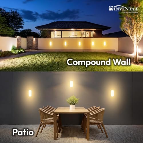 Image of INVENTAA ORA 20W Outdoor Lights Waterproof for Wall Light (2 Pack) Balcony Lights for Wall Out Door Lighting | Bulkhead Light Outdoor Wall Waterproof Light for Outdoor Wall Lamp Led (Warm White)