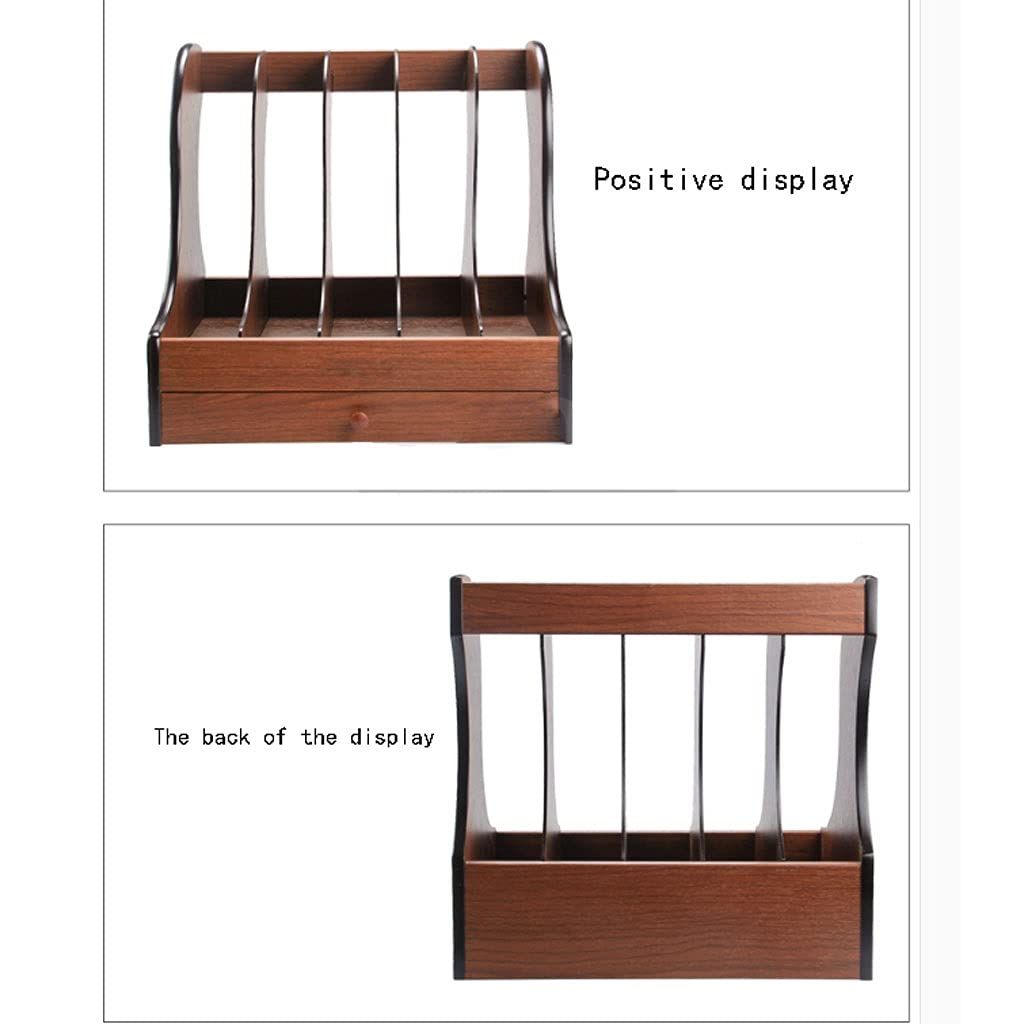 Portadocumenti cremagliera File Rack Contabilità Multi-Layer Scaffale for File in Legno A4 File Rack Ampia capacità DesktopFile Racks Bar con cassetti per l'organizzazione e Lo stoccaggio