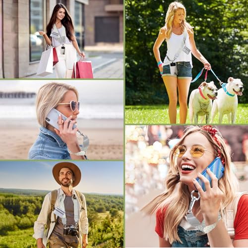Image of XANGNIER Clip and Go Strap for Phone with Wallet Crossbody, Phone Strap with Zippered Wallet, Adjustable Anti Theft Cellphone Lanyard for Women, Cellphone Chain Accessories,Multicolor 17